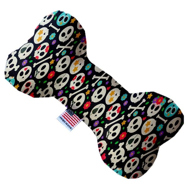 Mirage Pet Products Dia De Los Muertos Skulls 6 in. Stuffing Free Bone Dog Toy 1348-SFTYBN6